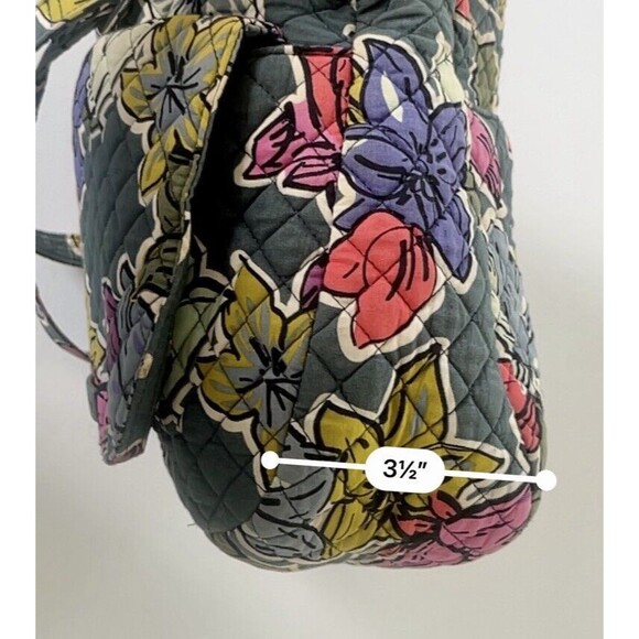 Vera Bradley Carson Shoulder Bag Crossbody Signature Cotton, Falling Flowers - Picture 7 of 13